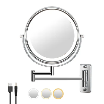  Duvara Monte Vanity Ayna 8 İnç Döner Vanity&Banyo Ayna İle 3 Renk Tem