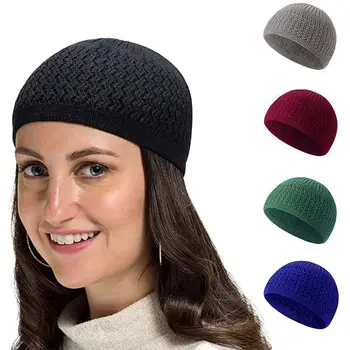  Yün Müslüman Kap Moda Kış Sıcak 10 renkler Örme Şapka Kasketleri Kap Erkek Kadın