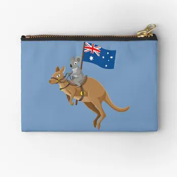  Koala Sürme Kanguru Taşıma Avustralya fermuarlı torbalar Erkekler Kadınlar Ambalaj Depolama Cüzdan Cep Anahtar Küçük Para iç çamaşırı kesesi