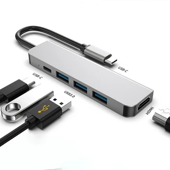  RISE - C Tipi 4K Yerleştirme İstasyonu 5 İn 1 HUD cep telefonu laptop onarım istasyonu USB 3.1 Tip-C USB3. 0 HUB + USB-C PD+