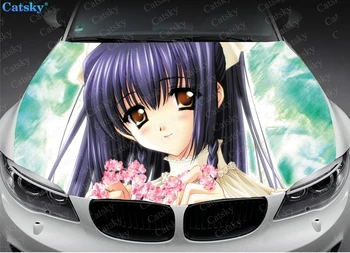  Anime Kız Araba Kaput Sticker, Kılıç Araba Kaput Dekorasyon, Kaput koruma kapağı, vinil Araba Sticker, Özel Yan Sticker Araba Çıkartmaları