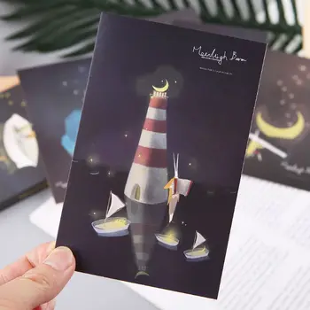  30 adet Vintage Aydınlık Kartpostal Karanlık ay ışığı tebrik posta kartı yenilik Noel Tebrik Kartları hediye
