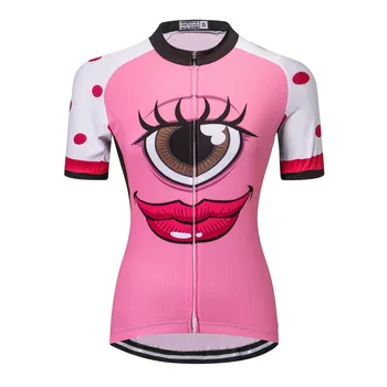  2021 Yeni büyük gözler Bisiklet jarse bluz Bisiklet Giyim bisiklet kısa kollu jersey kadınlar için Boyutu S~2XL Ücretsiz Kargo