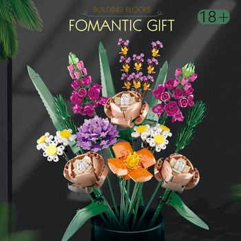  STOKTA MOC 10280 Romantik Gül buket çiçekler Yapı Taşları Uyumlu sevgililer Günü Çiçek Hediye Kız Arkadaşı İçin Oyuncaklar Aşk