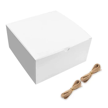  Beyaz Hediye Kutuları 12 Paket 8X8x4 İnç, Düğün Hediyesi İçin Kapaklı Kağıt Hediye Kutusu, nedime Önerisi Hediye