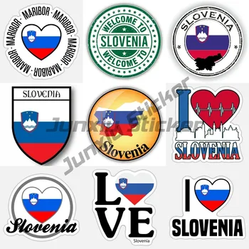 Slovenya Futbol Haritası Bayrak Çıkartması Kamyon Araba Pencere tampon çıkartması Komik Slovenya Bayrağı Sticker Aksesuarları Araba Motosiklet