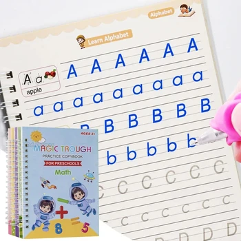  Yeniden kullanılabilir Yazma Macun Kaligrafi El Yazısı Defterini Çocuk çocuklar İçin Kitap İngilizce Çarpma ve Bölme Uygulama Oyuncak