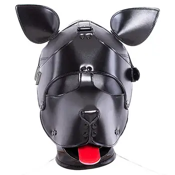  Eşcinsel Köpek Hood Neopren Maske Namlu Yetişkin Pet Oyun Oynamak Köpek Köle Tam Başkanı Kölelik Restraint Fetiş Hood BDSM Seks Oyuncakları erkekler için