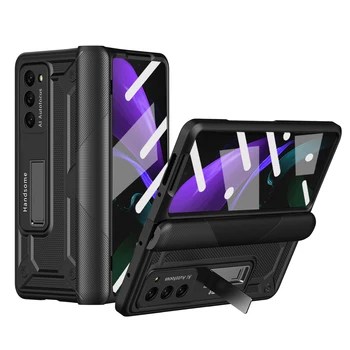  samsung z kat 3 Anti-Şok Standı Zırh samsung kılıfı Galaxy Z Kat 3 fold3 zfold3 Temperli Cam Ekran Filmi