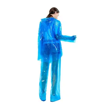  Tek kullanımlık Yağmurluk Seti Toz Geçirmez Su Geçirmez Yağmurluk Takım Elbise Erkekler Kadınlar için Yürüyüş Balıkçılık Anti-sis
