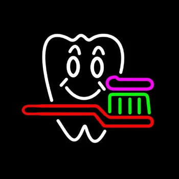  Diş Fırçası Tedavi Koruma Özel El Yapımı Gerçek Cam Tüp Klinik Hastane Reklam Odası Dekor Ekran Neon Burcu 17 