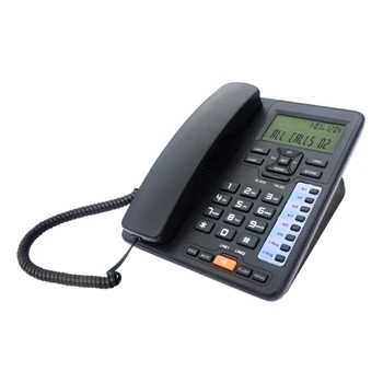  16FB TC6400 Ofis Telefonu Sabit Sabit Telefon 2-Line LCD Arkadan Aydınlatmalı Ekran Numarası Depolama Ahize / Taban Geniş Ekran