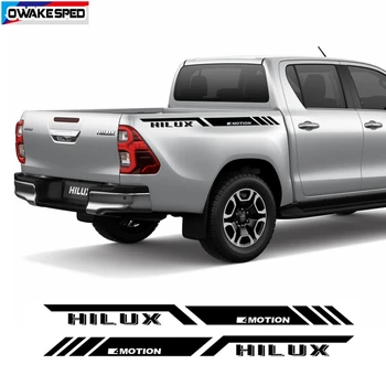  4 HAREKET Spor Çizgili Toyota-Hilux Pickup Gövde Araba Vücut Dekor Sticker OFF ROAD Aksesuarları Özelleştirilmiş DIY Vinil Çıkartması