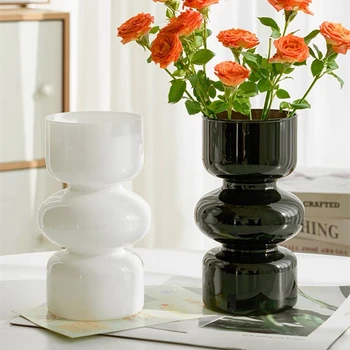  Retro Düzensiz Ev Cam Vazo Oturma Odası yemek masası Lüks Dekorasyon Çiçek Vazolar