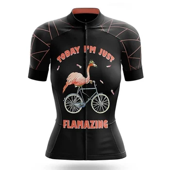  Flamazıng Kadın Bisiklet Jersey Kısa Kollu Bisiklet Gömlek Bisiklet Giyim Dağ Yol Elbise Döngüsü Yarış MTB Giyim