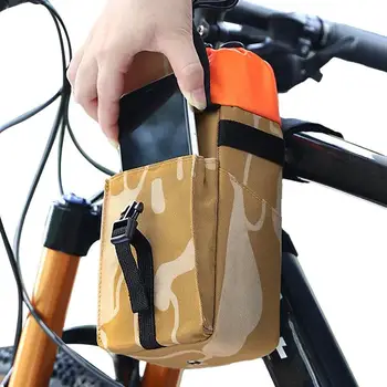  Bisiklet Su Şişesi Tutucu Büyük Kapasiteli İpli Ön Bar saklama çantası Su Geçirmez Üst Tüp Bisiklet Çantası Ön Çerçeve Depolama