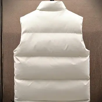  Rahat Kalınlaşmış Yelek Ceket Şık erkek Kış Yastıklı Yelek Ceket Standı Yaka Fermuar Placket Yan Cepler Streetwear Sonbahar