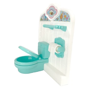  NK 1 Takım Mini Mobilya Banyo Modelleme Tuvalet Bebek Evi Minyatür Oyuncak Pretend barbie bebek Aksesuarları Kelly Bebek