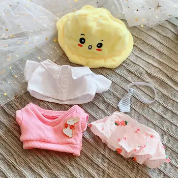  20CM oyuncak bebek giysileri Aksesuarları Pembe Üstleri Örme Yelek Peluş Ceket Pelerin Çiçek Etek Mini kanvas ayakkabı Kova Şapka Idol Bebekler