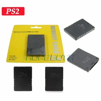 Için PS2 16MB / 32MB / 64MB / 128MB Hafıza Kartı Bellek Genişletme Kartları Sony Playstation 2 İçin Siyah Hafıza Kartı