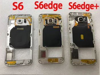  Samsung Galaxy S6 G920F G920 S6 kenar G925F G925 Cep telefon kılıfı Orta Çerçeve S6 Kenar Yeni gövde şasi Kamera Lens İle