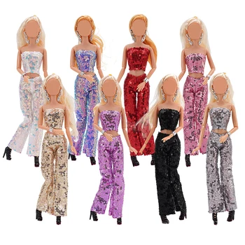  Dollhouse Bebek Kız Pullu Pantolon Bebek Giyen 30 Cm oyuncak bebek giysileri Aksesuarları DIY Kız Hediye Oyuncaklar