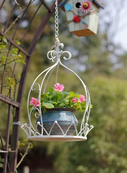  Vintage Inspired Taç Asılı Sepet Bitkiler ve Çiçekler için Ekran Standı