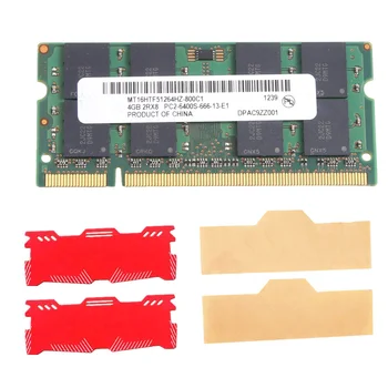 MT DDR2 4 GB 800 MHz RAM + soğutma yeleği PC2 6400S 16 Cips 2RX8 1.8 V 200 Pins SODIMM Dizüstü Bilgisayar Belleği