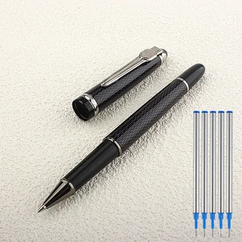  Yüksek Kaliteli Jinhao Lüks Tam Metal Tükenmez Kalem Gümüş Kaplama Tükenmez Kalemler İş Yazma İmza Okul Ofis Malzemeleri