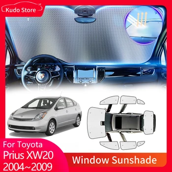  Tam Kapakları Güneş Şemsiyeleri Toyota Prius için XW20 2004~2009 2005 Güneşlik Arka Yan Ön Camlar Mat Araba Pencere Perde Aksesuarları