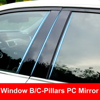  Araba Styling Dış PC Ayna Pencere B / C Sütunlar Kalıp Kapak Trim Sticker Parlak Siyah BMW X1 X3 X5 1-2-3-5 Serisi GT