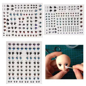  Karikatür Gözler Anime Heykelcik Bebek Göz Su Çıkartmaları DIY Bebek için Acce
