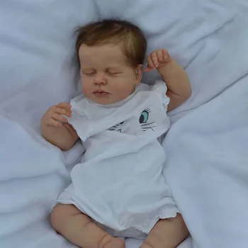  NPK 49cm Yeniden Doğmuş Bebek Loulou İki Vücut Yenidoğan Uyku Bebek El Yapımı 3D Boyama Cilt Görünür Damarlar Bebe Reborn