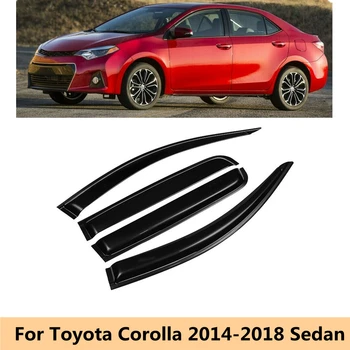  Toyota Corolla 2014 için 2015 2016 2017 2018 Sedan Pencere Siperliği Rüzgar Yağmur Güneş Duman Guard Deflektör Havalandırma Gölge Barınak Koruyucu