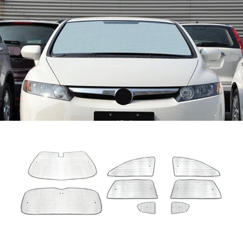 Honda Civic 2006-2010 için Otomatik araç ön camı Güneşlik UV Kalkanı Blok Kapak için Bir Set Ön Yan Pencere İç Aksesuarları