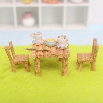  1/12 Dollhouse Reçine yemek masası Sandalye Modeli Seti Minyatür Mobilya Aksesuarları Restoran bar masası Mobilya Çocuk Oyuncak Hediye