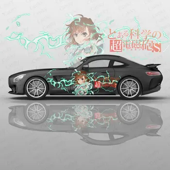  Anime Kız Misaka Mikoto Araba Sarma Çıkartmaları Korumak Araba Çıkartması Yaratıcı Sticker Araba Görünüm Modifikasyonu Dekoratif Sticker