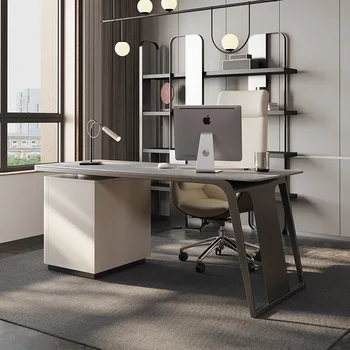  Lüks yazı masaüstü bilgisayar Depolama Çekmeceli Ofis Masaları Ahşap İş İstasyonu Scrivania Oyun Grande ahşap mobilya