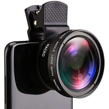  Balık Gözü Telefon Lens, 0.45 X Telefon HD Kamera Lens Makro Klip Lens Geniş Açı Lens Lens Cep Telefonu Kamera İçin