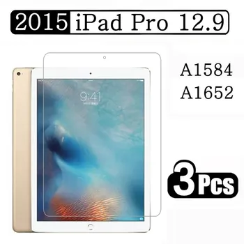  (3 Paket) temperli Cam Apple iPad Pro 12.9 2015 İçin A1584 A1652 1st Nesil Ekran Koruyucu Tablet Filmi