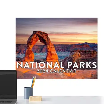  12 Aylık Doğa Takvimi 2024 Milli Parklar Duvar Takvimi Hediyeler Amerika'nın Güzel Manzaralı Fotoğraflarıyla Aylık Duvar Takvimi