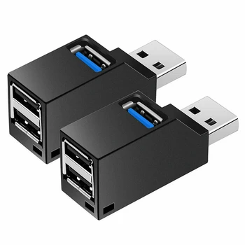  4 Adet 3-Port USB Hub Mini USB3.0 Yüksek Hızlı Hub Dağıtıcı Kutusu PC Dizüstü Bilgisayar İçin U Disk Cep Telefonu kart okuyucu