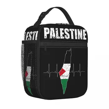  Filistin Haritası Filistin Bayrağı Yalıtımlı Öğle Yemeği Çantaları Soğutucu Çanta 
Yemek kabı Büyük Tote öğle yemeği kutusu gıda çantası okul açık