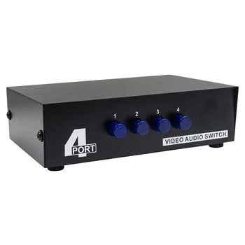  2X4 Port AV Anahtarı RCA Switcher 4 In 1 Out Kompozit Video L/R Ses Seçici Kutusu DVD STB Oyun Konsolları