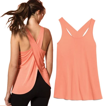  Kadın Egzersiz Koşu Tankı Üstleri yoga yeleği Kolsuz Çapraz Geri Yoga Gömlek Yaz Vücut Geliştirme Fitness Spor Hızlı Kuru T-Shirt