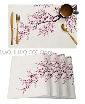  Japon Tarzı Sakura Placemat yemek masası Sofra Paspaslar Mutfak Bulaşık Mat Pad Tezgah Üstü Mat Ev Dekorasyon