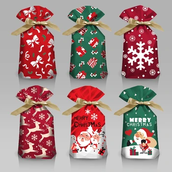  10 adet noel hediyesi Çanta Şeker Çanta Noel Kar Tanesi İpli Çanta Noel Süslemeleri Ev için Yeni Yıl 2022 Noel Hediyeleri