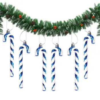  6 Adet baston şeker Scabilock Yılbaşı Ağacı Süsleme Kolye Süsler Tatil Parti Dekorasyon Favor Yeni Yıl Navidad