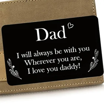  Dikdörtgen metal yazı cüzdan klip hatıra kartı baba, babalar günü/doğum günü / Noel Tebrik kartı baba