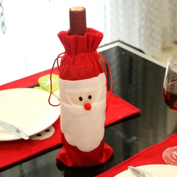  Yeni Yıl Noel şarap şişesi tozluk Çanta Süslemeleri Noel Baba Kardan Adam Noel Yemeği masa süsü Ev İçin Noel Doğum Hediyeler